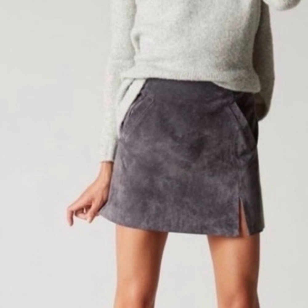 BlankNYC suede mini skirt with statement zipper pull